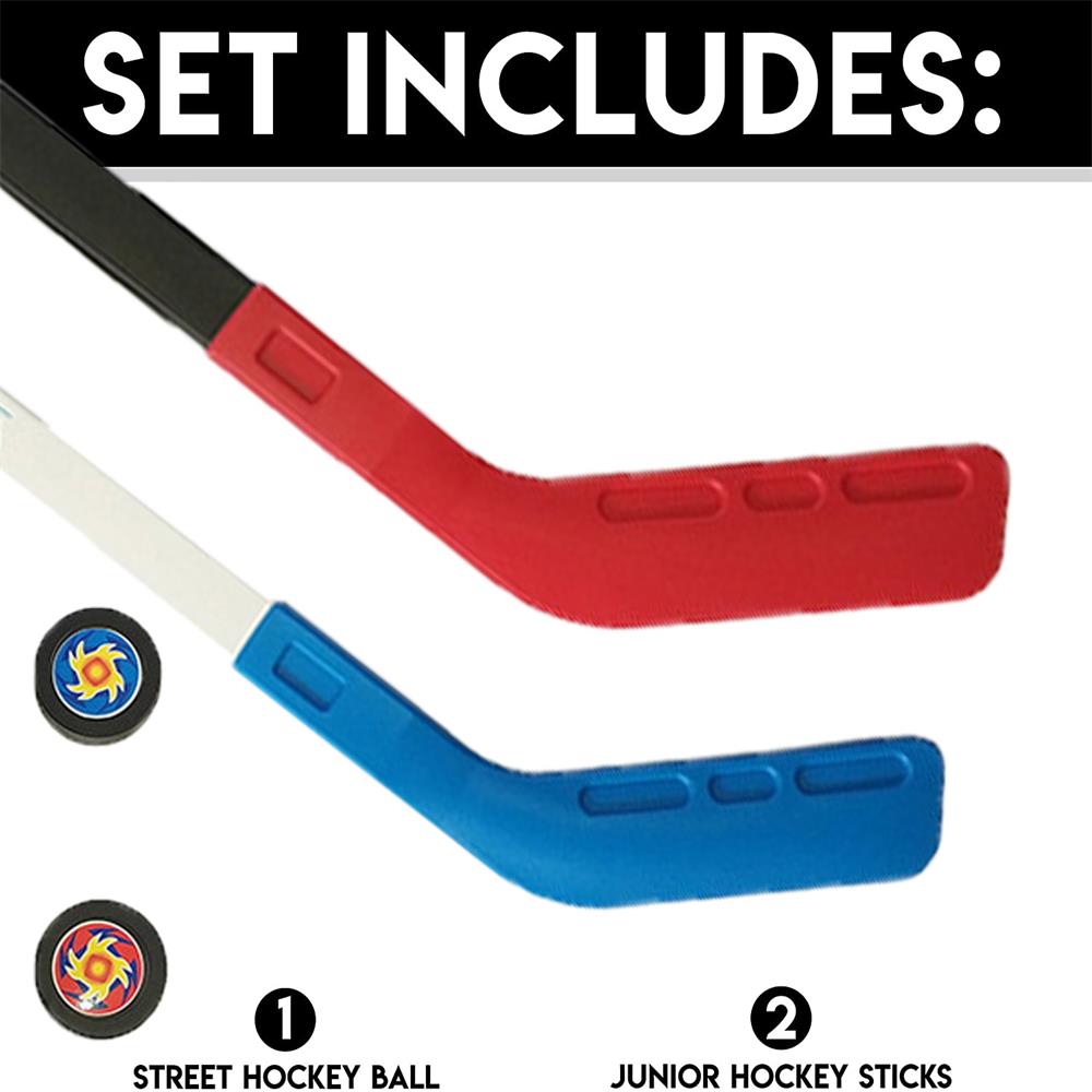 Kids Outdoor Hockey Set - Ein Set Plastik-Hockeyschläger 72CM mit Rollen,