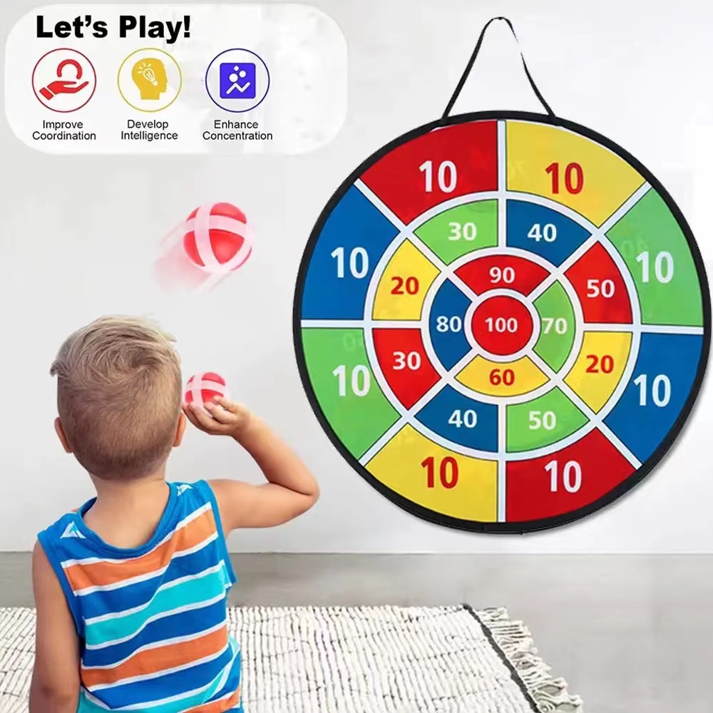 Kids Outdoor Garden Toys - Kinder-Dartscheibe mit Klebrigen Bällen, Interaktives Familienspiel,
