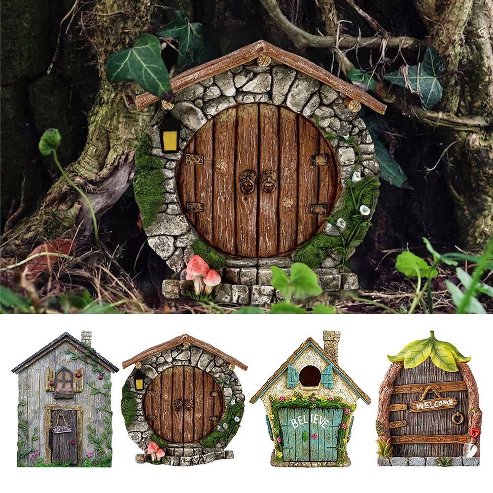 Kids Outdoor Fairy Garden - Gravierte Design Holz Miniatur Fee Gnom