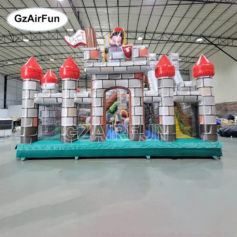 Kids Outdoor Obstacle Course Equipment - Kommerzielles PVC-Ritterburg-Hüpfburg mit mehrstufigem Hindernisparcours für