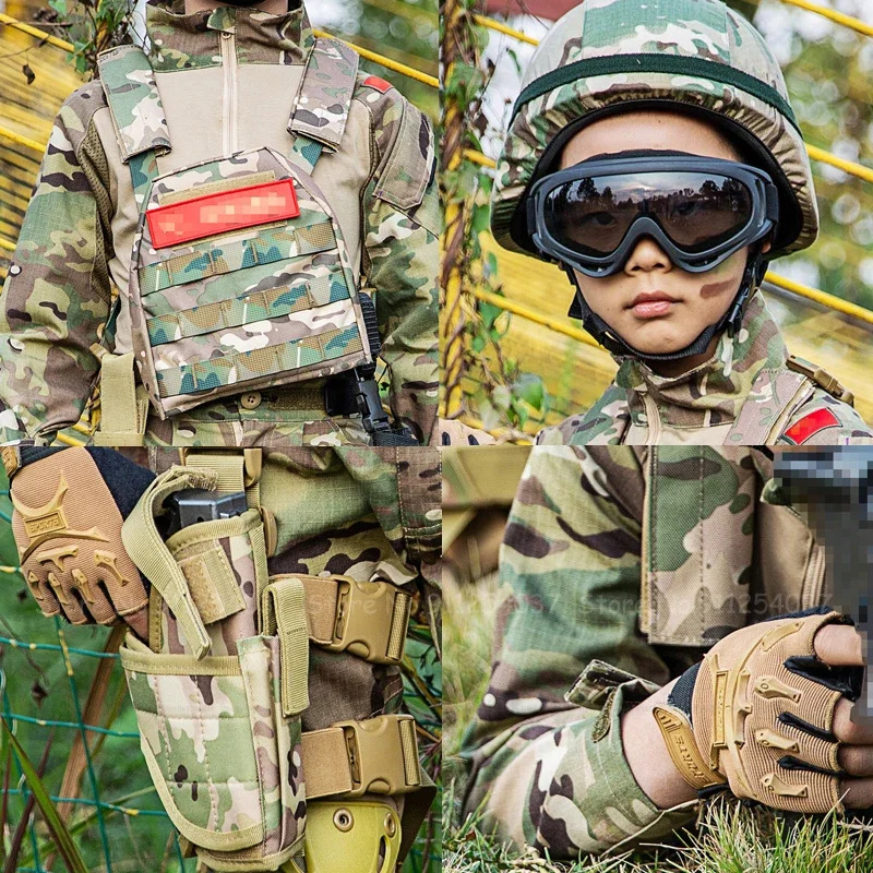 Kids Outdoor Vest - Kinder Taktische Tarnung Anzug Special Forces