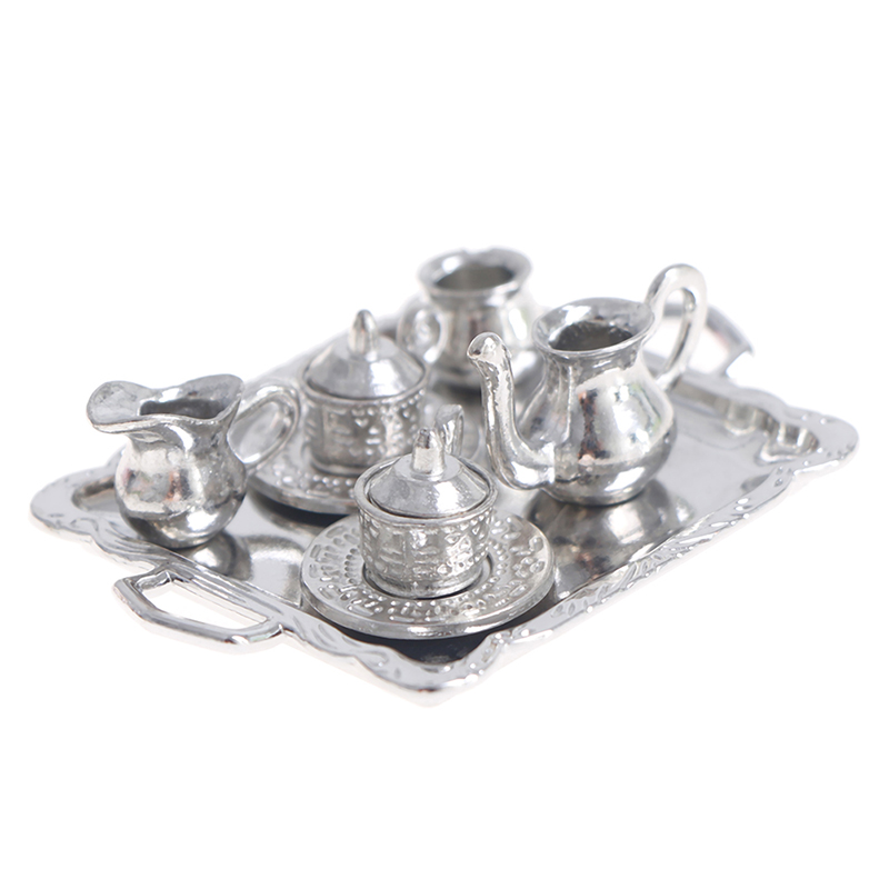 Kids Outdoor Kitchen Set - 10 teile/satz 1/12 Puppenhaus Miniatur Silber