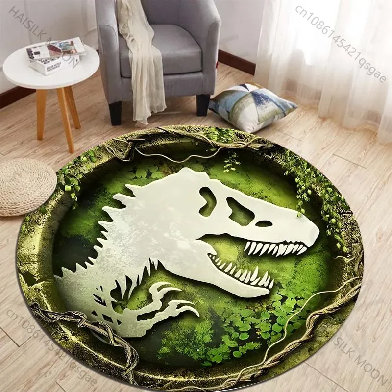 Kids Outdoor Flooring - HD 3D-Dinosaurier-Druck, runde Teppiche für Schlafzimmer,
