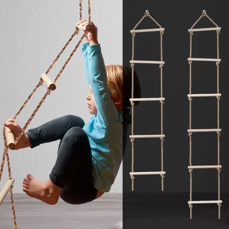 Kids Outdoor Climber - Kinder Holzleiter Outdoor-Aktivität sichere Sport Seil