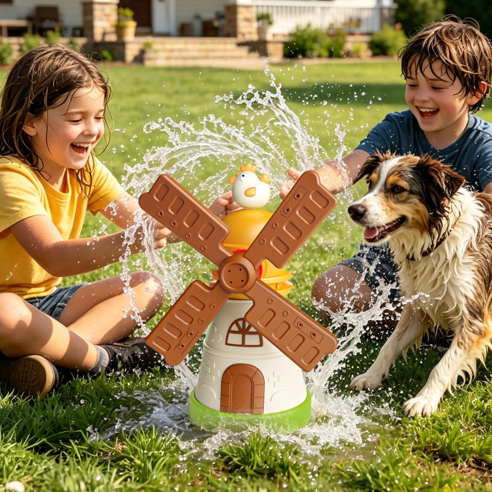 Kids Outdoor Play Yard - Kinder-Windmühlen-Sprinkler Rotierendes Spritzwasser-Spielzeug für Garten Hof