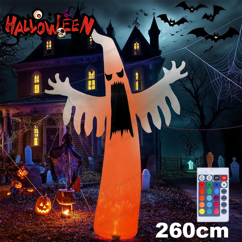 Kids Outdoor Easter Toys - Halloween aufblasbarer gruseliger Geist mit LED-Lichtern,