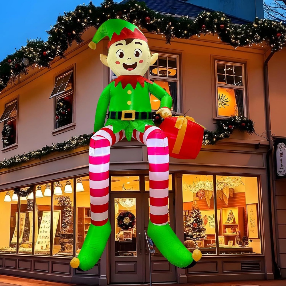 Kids Outdoor Garden Toys - 8FT Weihnachten Schlauchboote Sitzende Elf Dekoration