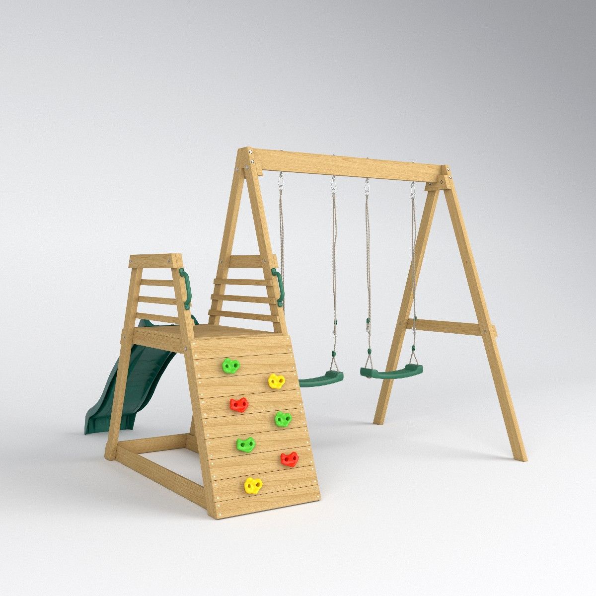 Kids Outdoor Swing Set With Slide - 2026 Dschungelspielplatz Rutsche Schaukel Garten Kinder