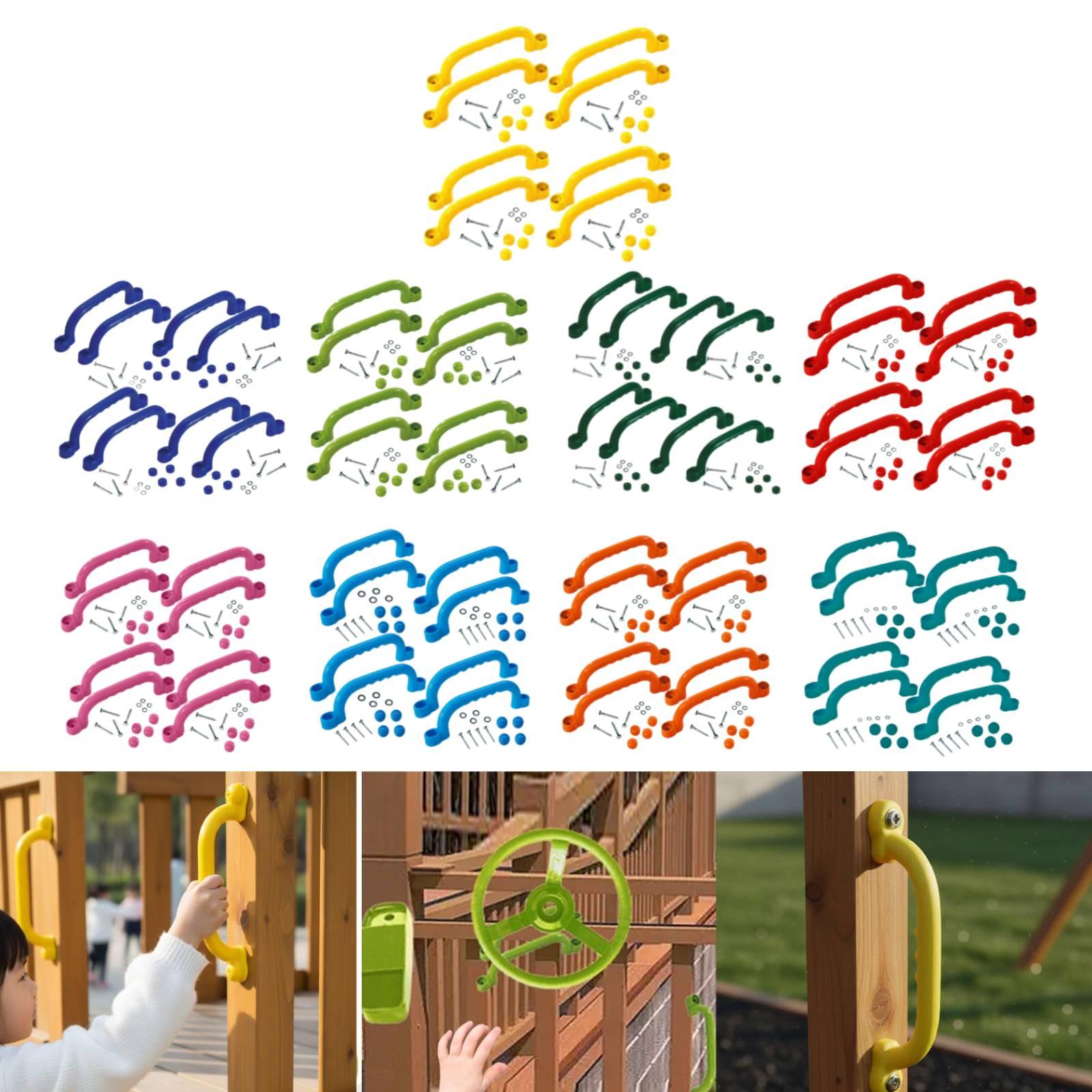 Kids Outdoor Climbing Frame - 8-teiliges Klettergerüst-Griffset, einfache Installation, Outdoor-Spielset, Spielplatzzubehör
