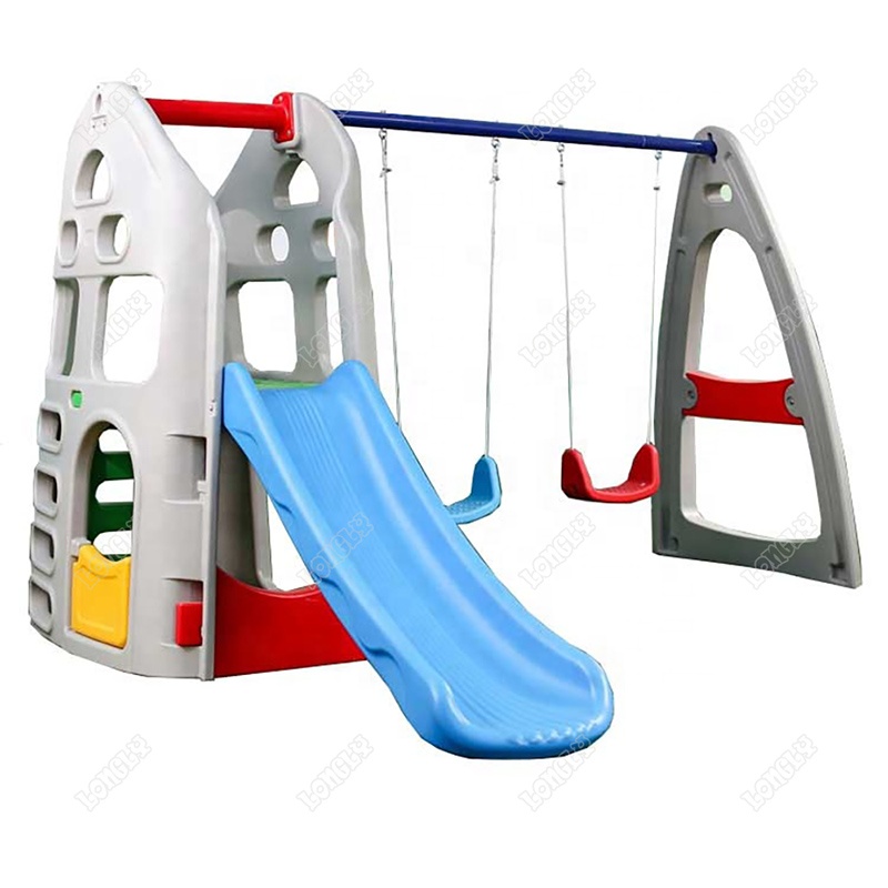 Kids Outdoor Swing Set With Slide - Gartenrutsche und Schaukelset aus Kunststoff, Outdoor-Spielplatzspielzeug