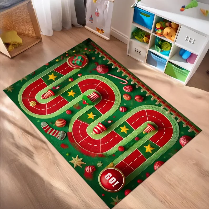 Kids Outdoor Xmas Gifts - Weihnachtsgeschenk-Spielteppich für Kinder, Weihnachtsgeschenk-Spielplatzteppich, Weihnachtsteppich für