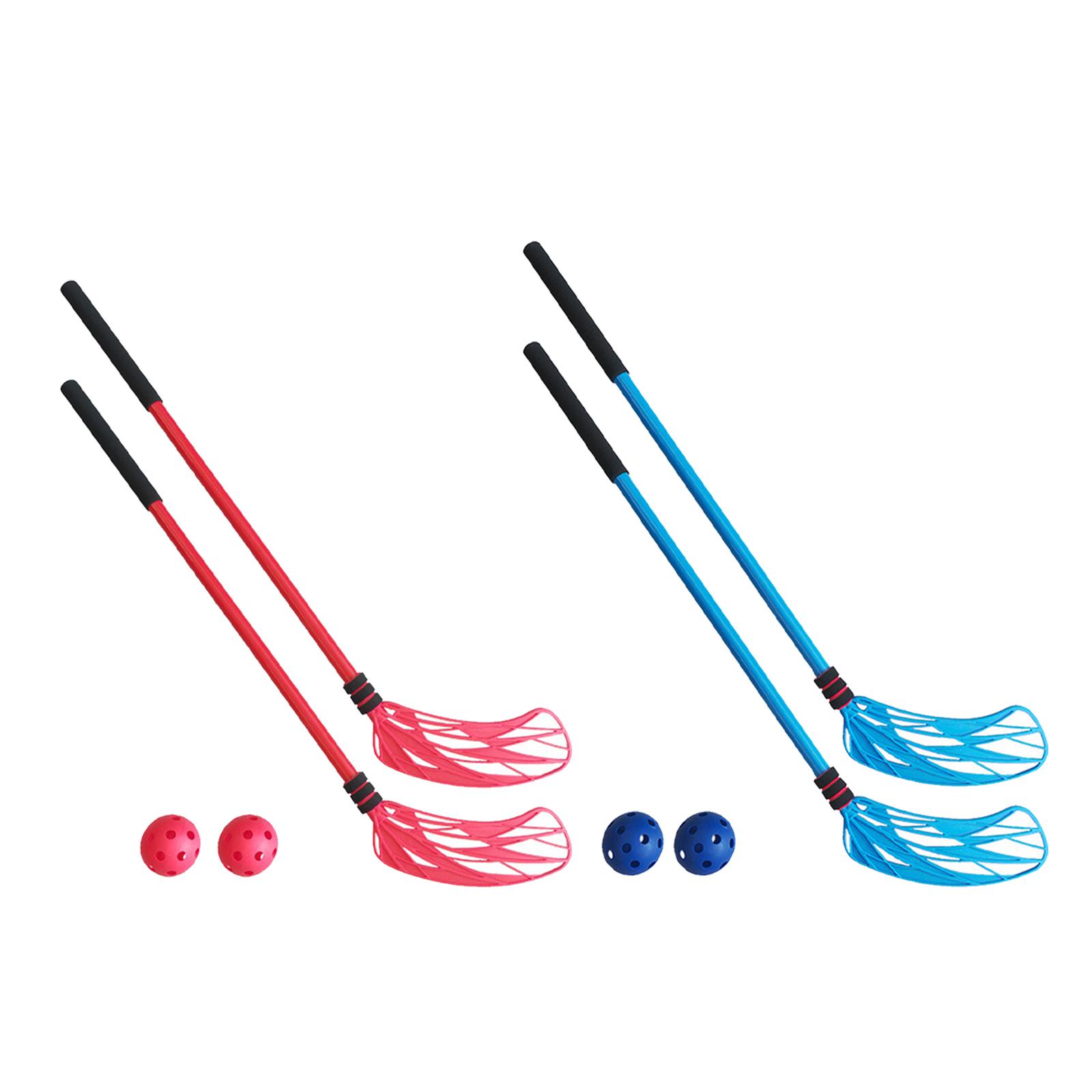 Kids Outdoor Hockey Set - 2x Floorhockey-Schläger-Set, interaktives Spiel für Vorschulkinder,