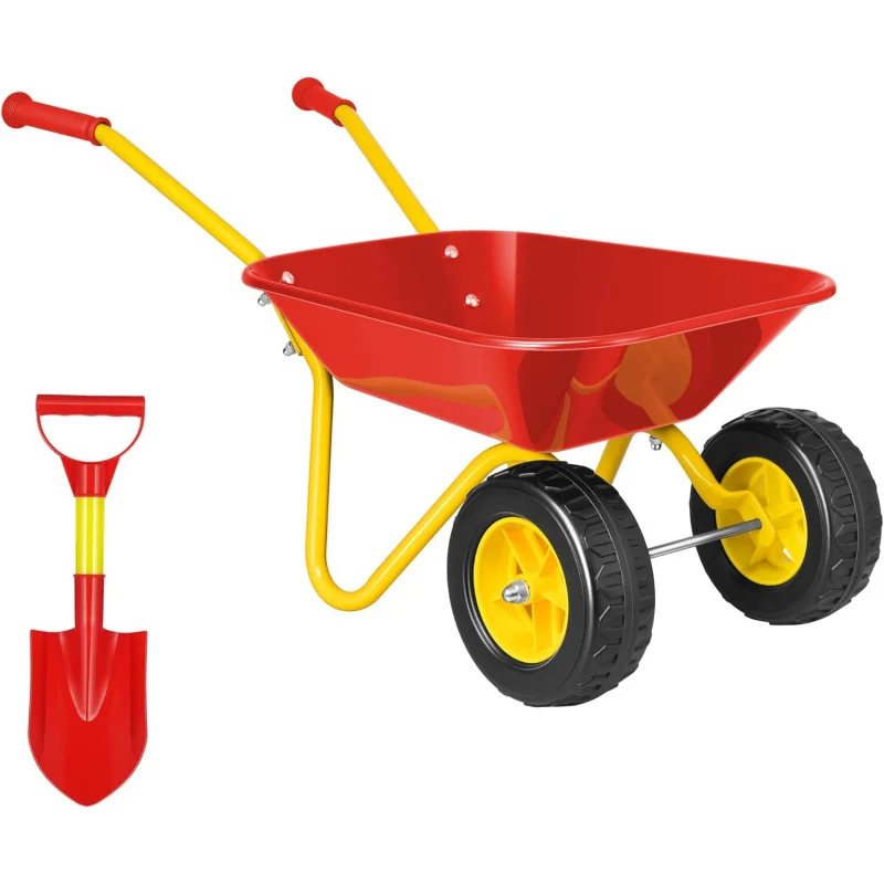 Kids Outdoor Garden Toys - Kinder-Schubkarre mit Gartenwerkzeug-Set für Kleinkinder, Kinderschubkarre