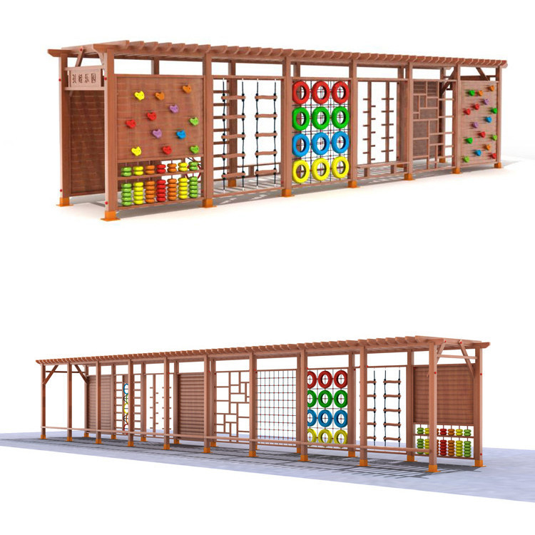 Kids Outdoor Climbing Frame - Outdoor-Klettergerüst aus Holz, Spielplatz-Dschungelgym für Kinder