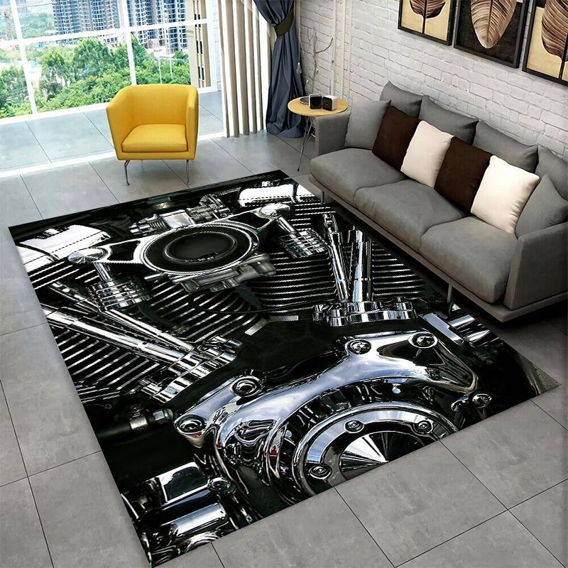 Kids Outdoor Flooring - Retro H-Harleys Racing Moto rutschfester Teppich