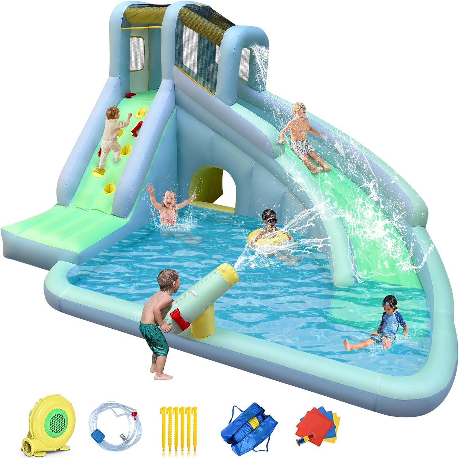 6-in-1 Aufblasbares Kinder-Hüp – Kids Outdoor Water Park Bewertung und Preis