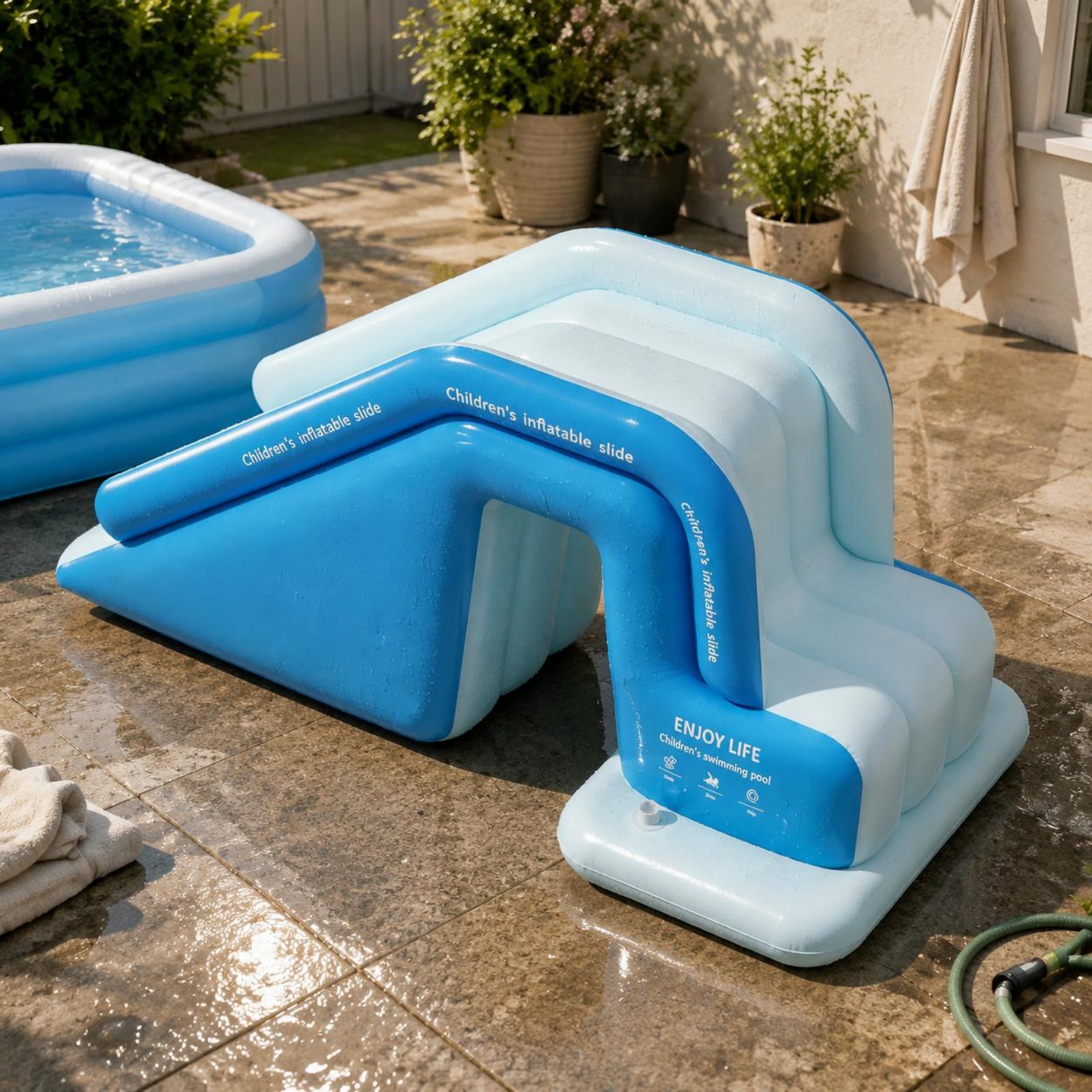Aufblasbare Poolrutsche Faltba – Kids Outdoor Water Park Bewertung und Preis