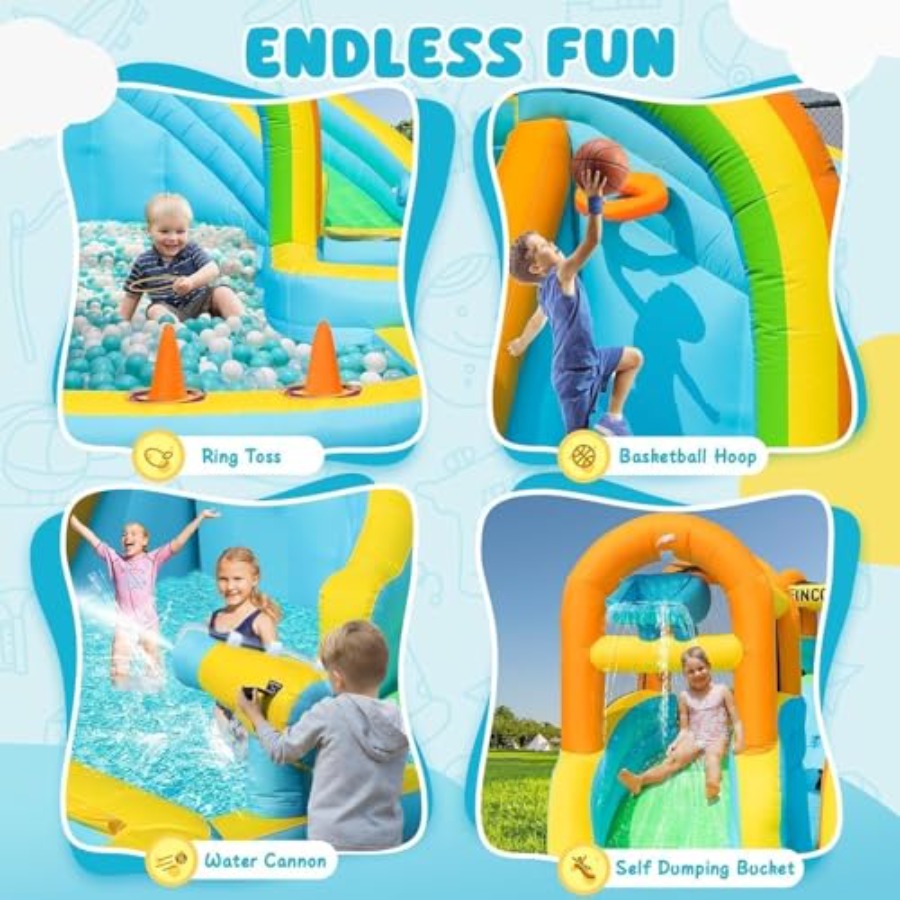 Aufblasbarer Wasserrutschenpar – Kids Outdoor Water Park Bewertung und Preis