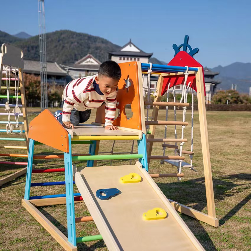 Großes Massivholz-Klettergerüs – Kids Outdoor Climbing Frame Bewertung und Preis