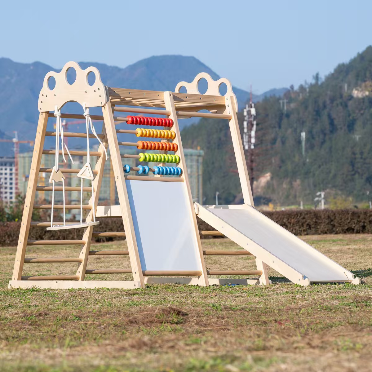 Großes Massivholz-Klettergerüs – Kids Outdoor Climbing Frame Bewertung und Preis