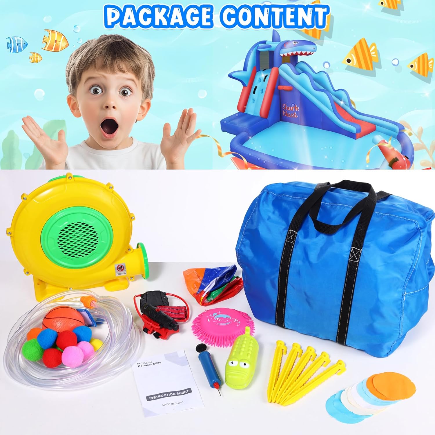 Hai-Themen Aufblasbarer Wasser – Kids Outdoor Water Park Bewertung und Preis