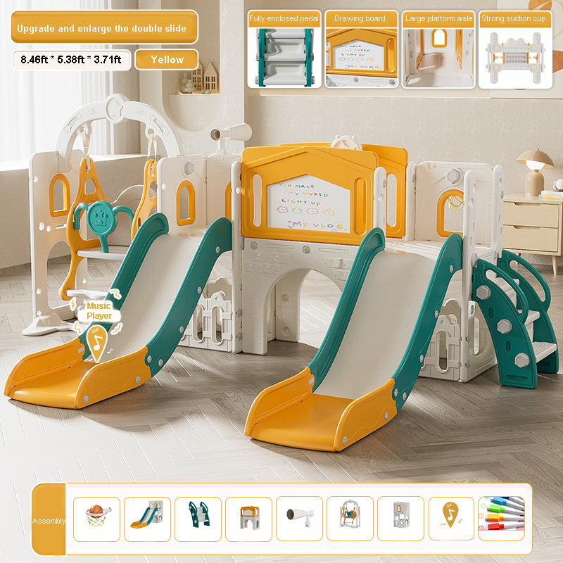 Doppelrutsche-Set für Kleinkin – Kids Outdoor Swing Set With Slide Bewertung und Preis